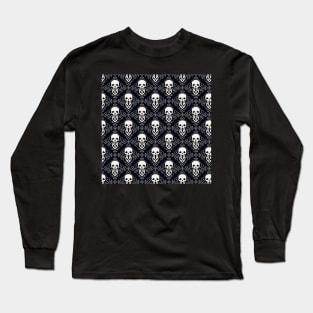 Black and white skull pattern Long Sleeve T-Shirt